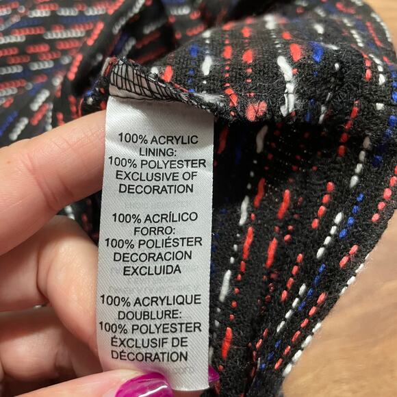 KC Parker Hartstrings Girls Black Red Blue Tweed Dress Fit Flare Size 7 Pleated - Picture 7 of 7